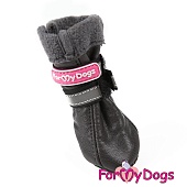 Сапоги зимние темно серые №1  (4,2см *3,5см) 4шт  Обувь для собак