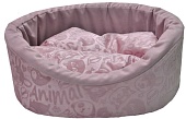 Лежак большой Розовый для домашних животных  49 см х 43 см х 17 см  Велюр HOMEPET