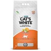 Наполнитель Cat's White Orange 5л комкующийся с ароматом Апельсином  д\кошачьего туалета