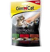 Джимкэт подушечки Nutri Pockets Мальт-витамины Микс д/кош 150г GimCat Nutri Pockets Malt-Vitamin Mix 