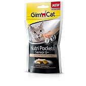 Джимкэт Nutri Pockets Senior 6+ витаминизированные подушечки для пожилых кошек 60г