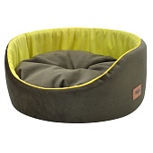Лежанка круглая "Ампир" мебельная ткань №2 D53*18 см оливковый/зеленый