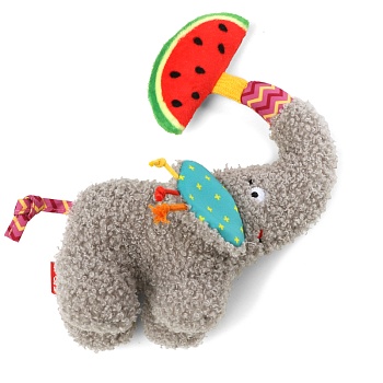 Слоник с арбузом 19см, серия PLUSH FRIENDZ, GiGwi Игрушка для собак